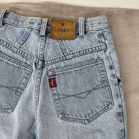 Z Cavaricci Jeans‎ Women 26 (Actual 24) Blue Acid Wash Rhinestone Button Fly VTG - Picture 12 of 16